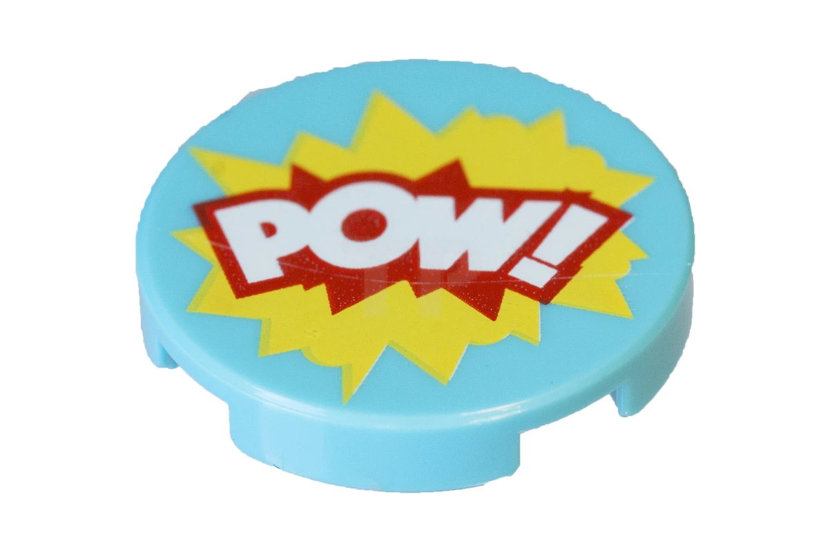 LEGO&reg; 14769pb172 - 6174003 - Tile 2 x 2 Round with Bottom O and 'POW!' Pattern