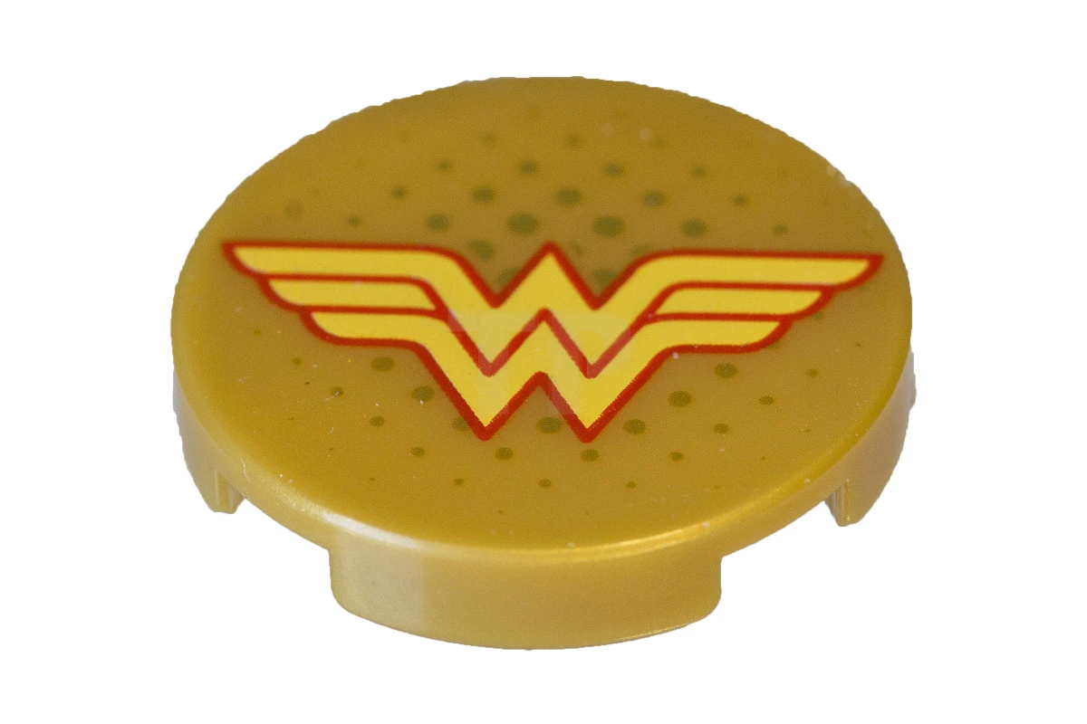 LEGO&reg; 6174843 - 14769pb161 - Tile 2 x 2 Round with Bottom O and Wonder Woman Logo