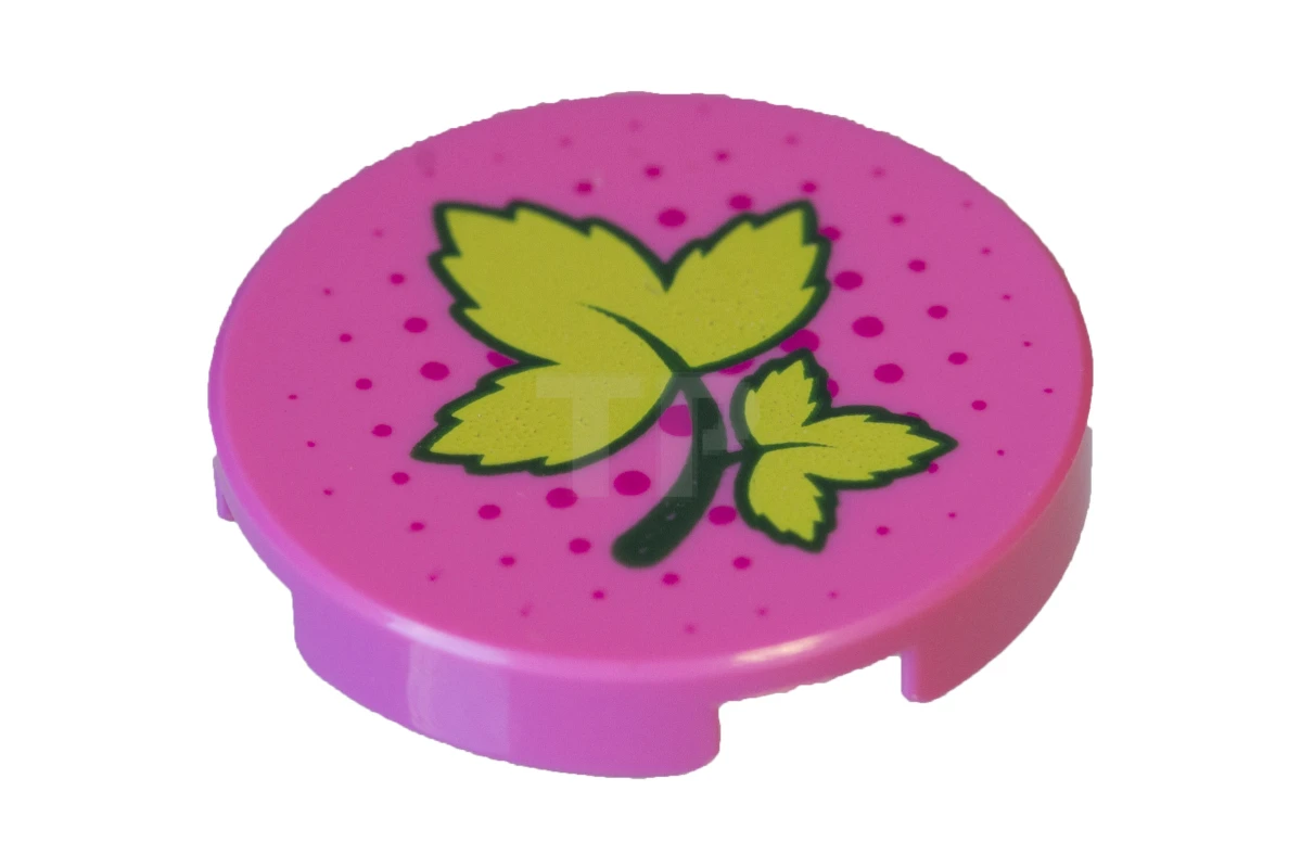 LEGO&reg; 6174951 - 14769pb178 - Tile 2 x 2 Round with Bottom O and Leaves Pattern