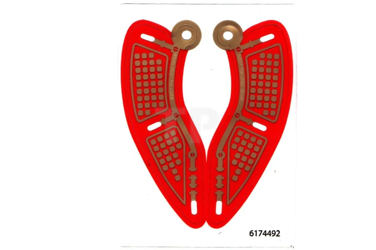 LEGO&reg; 29497 -  - Plastic Wings Curved with Gold Partitioned Squares on Red Background Pattern, Sheet of 2