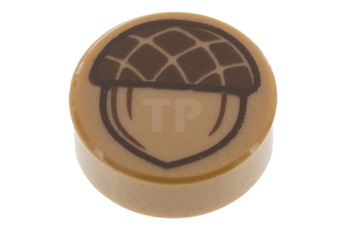 LEGO&reg; 6395410 - 98138pb070 - Tegel 1 x 1 Rond met eikelpatroon