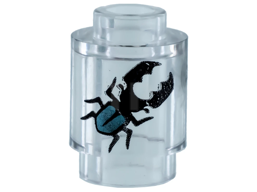 LEGO&reg; 6230179 - 3062pb052 - Stein 1 x 1 Rund mit Hirschkäfer-Muster, offener Noppe