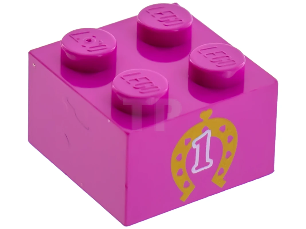 LEGO&reg; 6175695 - 3003pb093 - Brick 2 x 2 with Horseshoe and Number 1 Pattern