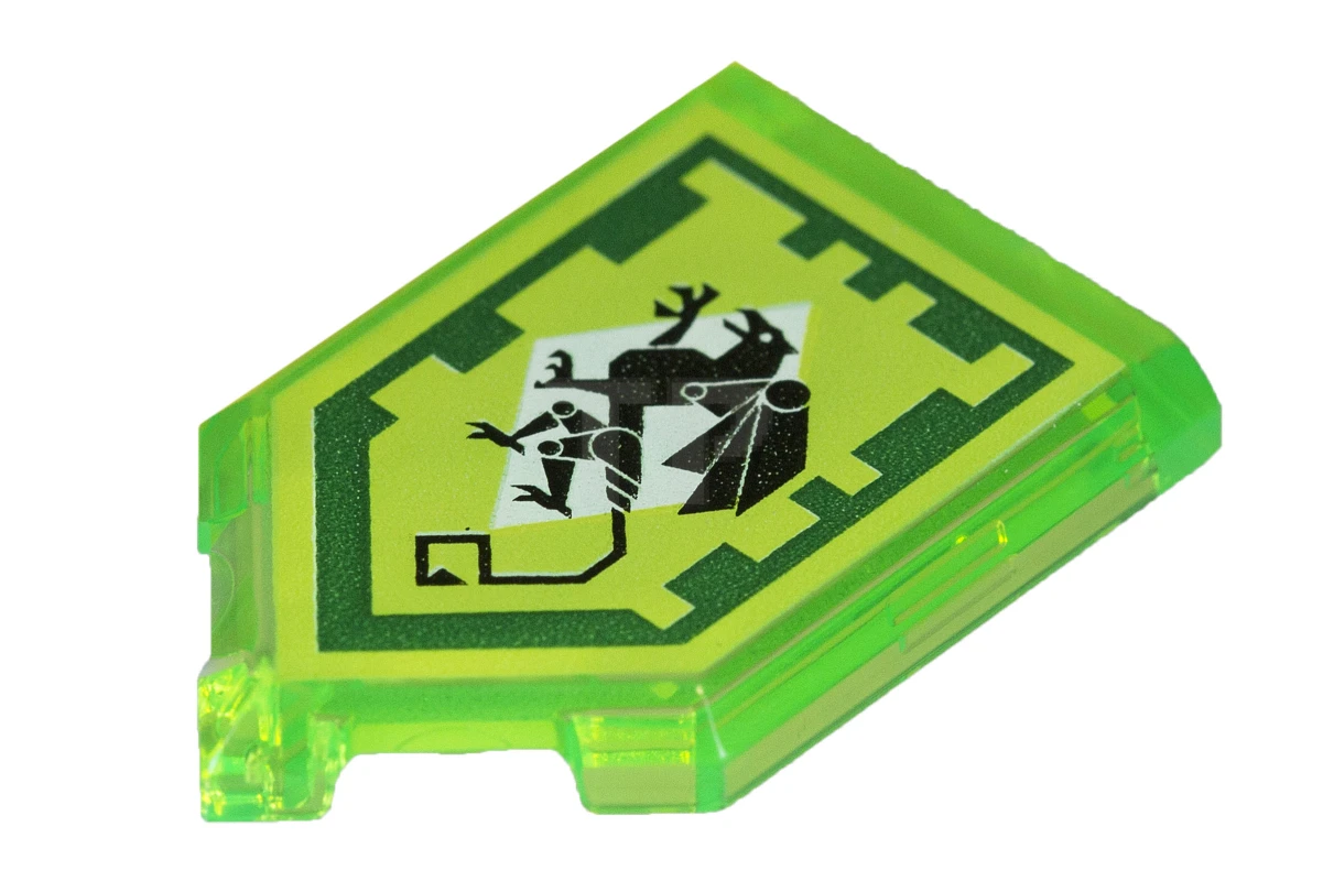 LEGO&reg; 6171905 - 22385pb101 - Tile 2 x 3 Pentagonal with Nexo Power Shield Pattern - Mechanical Griffin