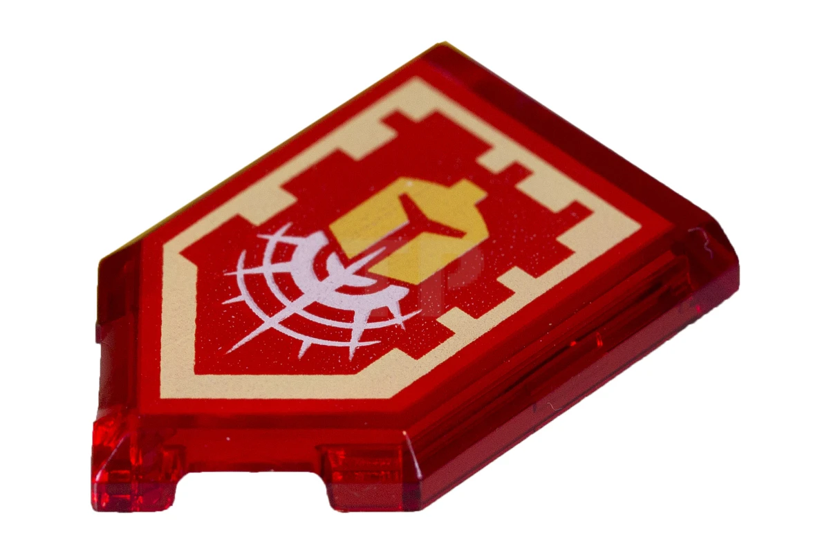 LEGO&reg; 6171915 - 22385pb102 - Baldosa 2 x 3 Pentagonal con Patrón de Escudo de Poder Nexo - Grito de Mando