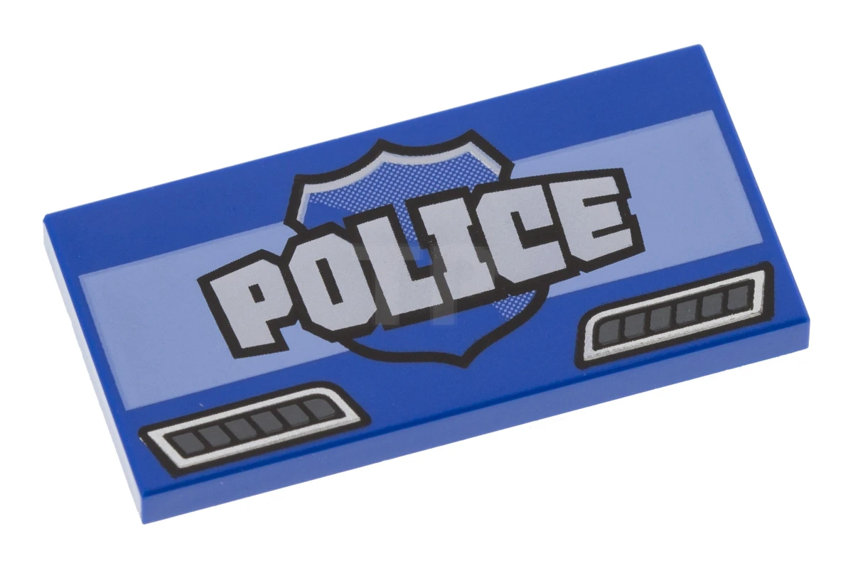 LEGO&reg; 6175965 - 87079pb0398 - Tile 2 x 4 with 'POLICE' Shield Pattern