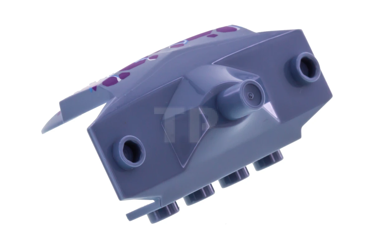 LEGO&reg; 6174280 - 24301pb03 - Grandes figures Torse Armor Shoulder Studs avec des taches violet foncé et un motif de veines bleu moyen.