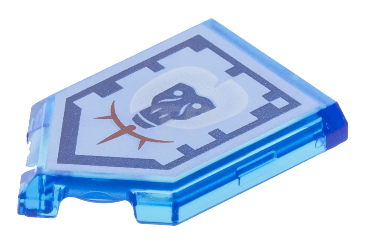 LEGO&reg; 6195107 - 22385pb112 - Tile 2 x 3 Pentagonal with Nexo Power Shield Pattern - Ticking Baboon