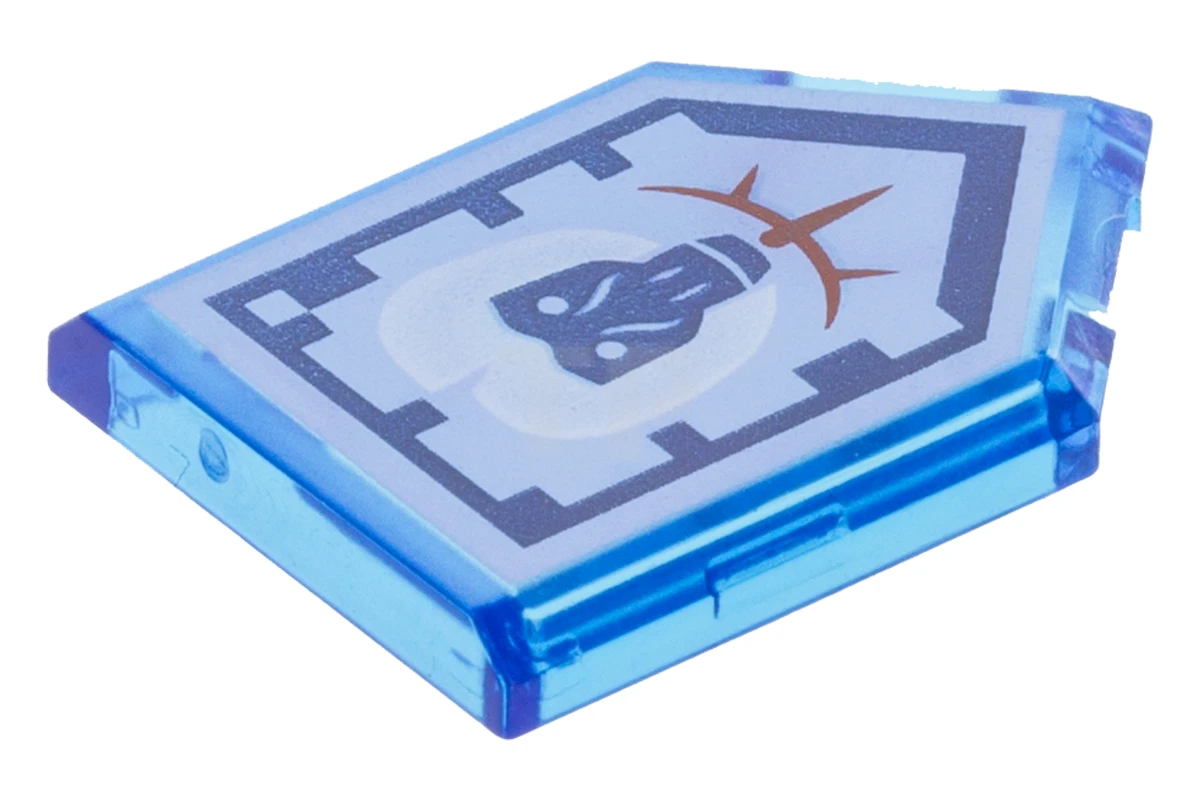 LEGO&reg; 6195107 - 22385pb112 - Tile 2 x 3 Pentagonal with Nexo Power Shield Pattern - Ticking Baboon