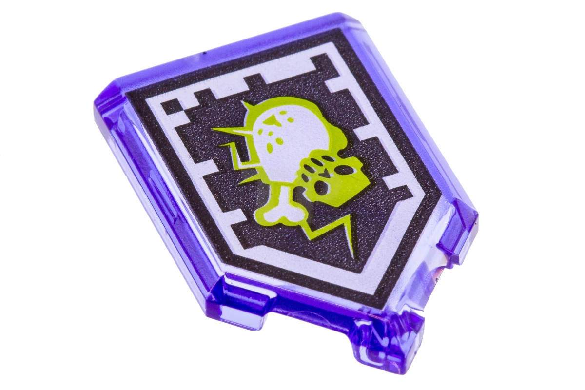 LEGO&reg; 6172780 - 22385pb114 - Carreau 2 x 3 pentagonal avec motif bouclier de puissance Nexo - Décroissance dévastatrice.