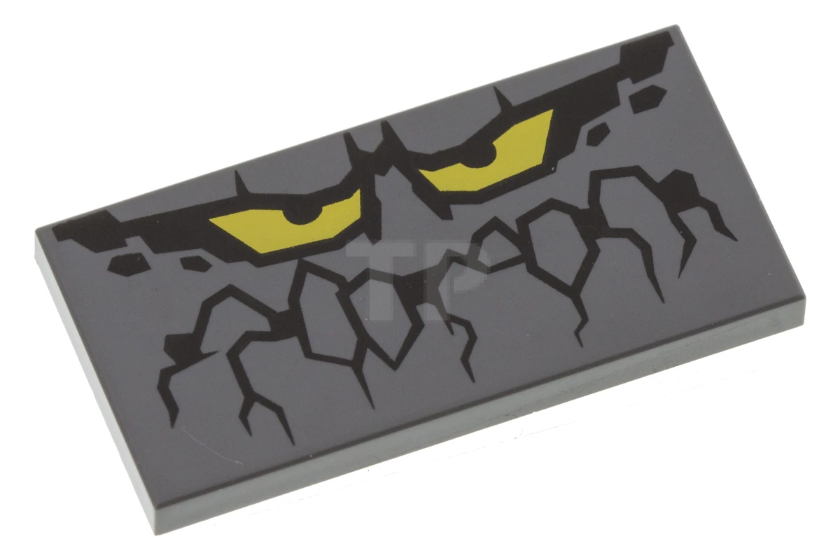 LEGO&reg; 6177295 - 87079pb0407 - Tile 2 x 4 with Rock Creature Face Pattern