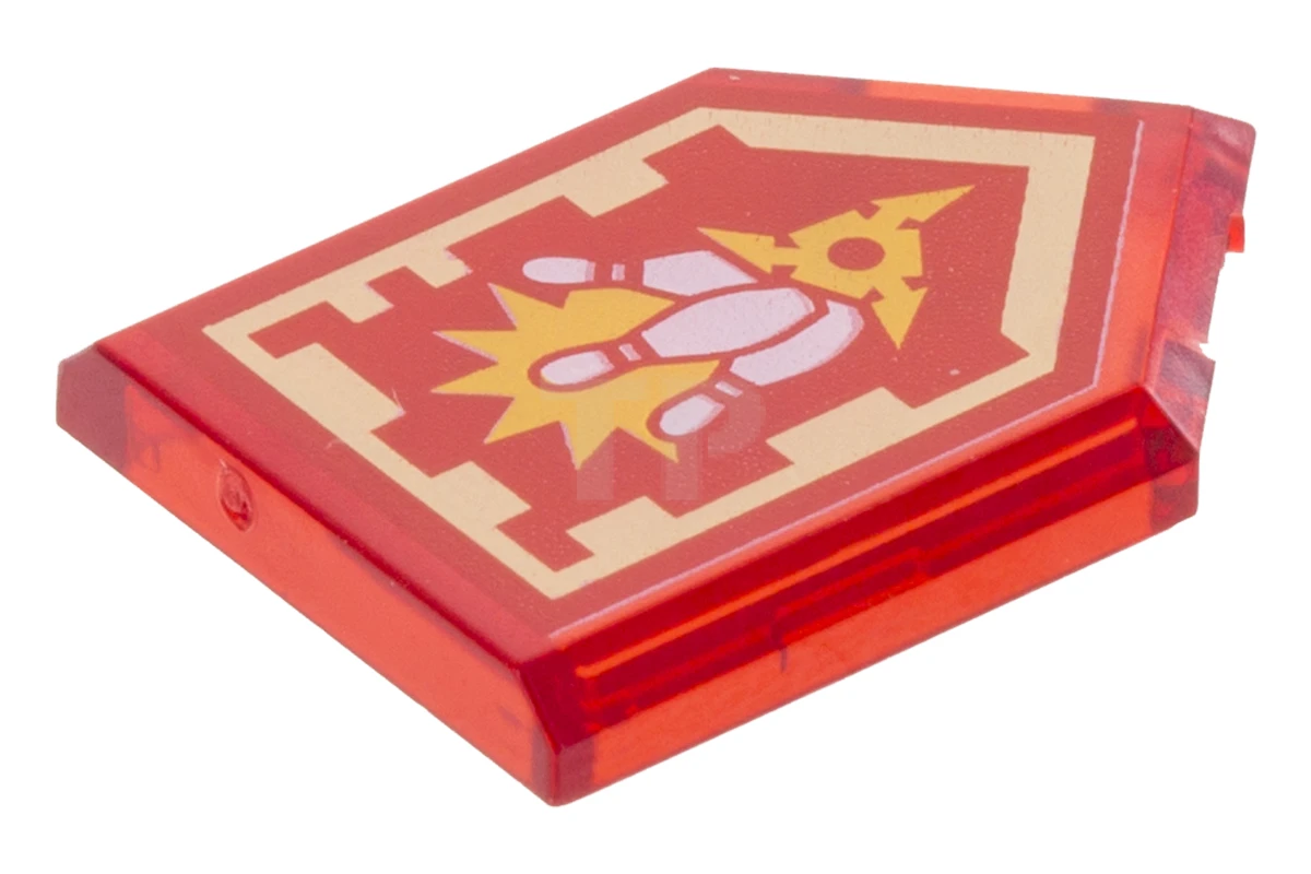 LEGO&reg; 6172770 - 22385pb105 - Piastrelle 2 x 3 Pentagonali con motivo scudo Nexo Power - Ninja Stirke