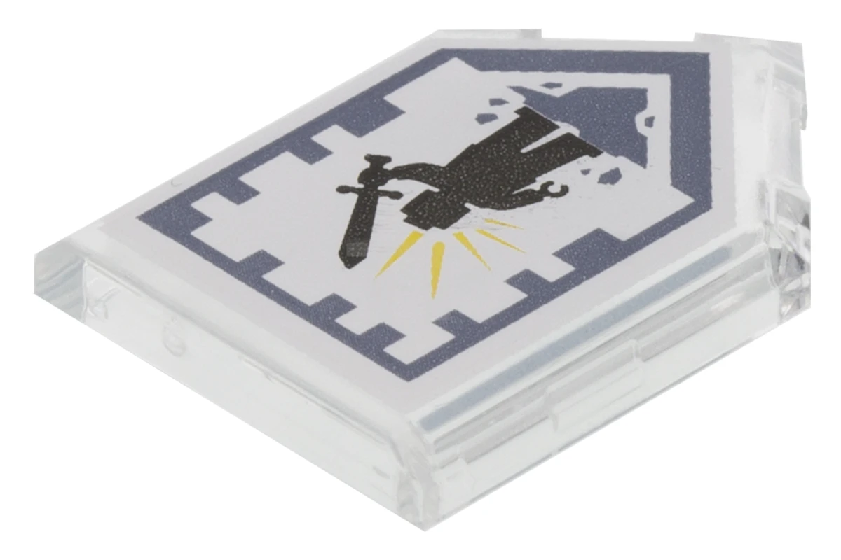 LEGO&reg; 6172156 - 22385pb108 - Carreau 2 x 3 pentagonal avec motif bouclier Nexo Power - Battle Cry