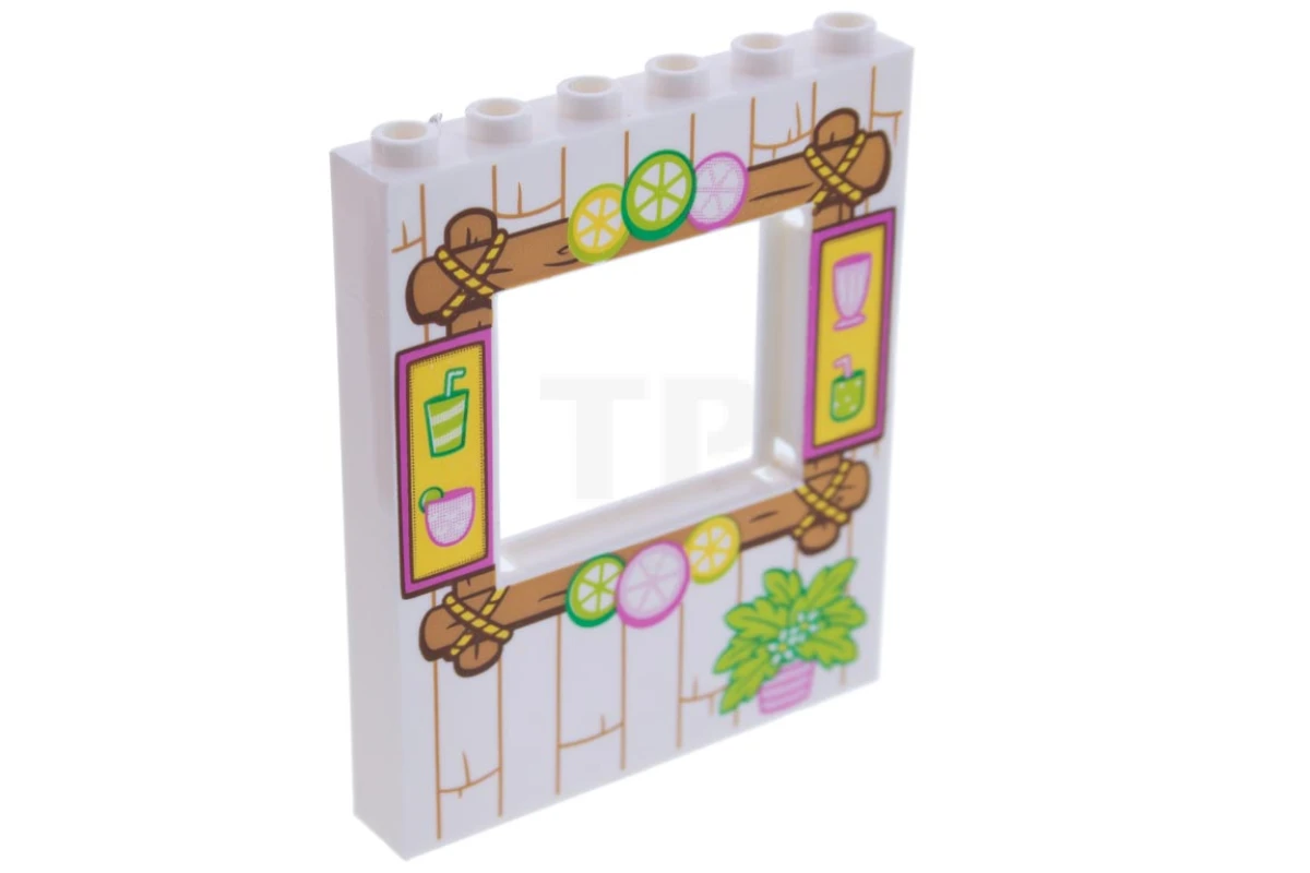 LEGO&reg; 6174430 - 15627pb012 - Panneau 1 x 6 x 6 avec fenêtre à motif de cadre en bois.