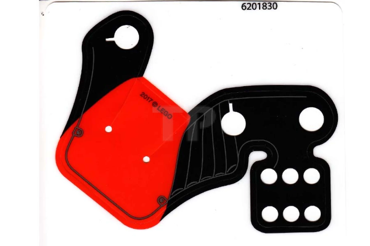 LEGO&reg;  - 30821 - Plastic Pauldron met 3 grote gaten en 6 kleine gaten en zwart en oranje SW Stormtrooper Commandant Patroon