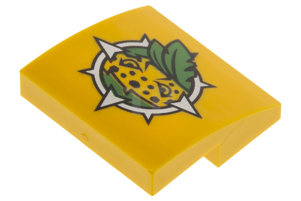 LEGO&reg; 6179185 - 15068pb111 - Dakpan 2 x 2 x 2/3 gebogen met luipaardkoppenpatroon