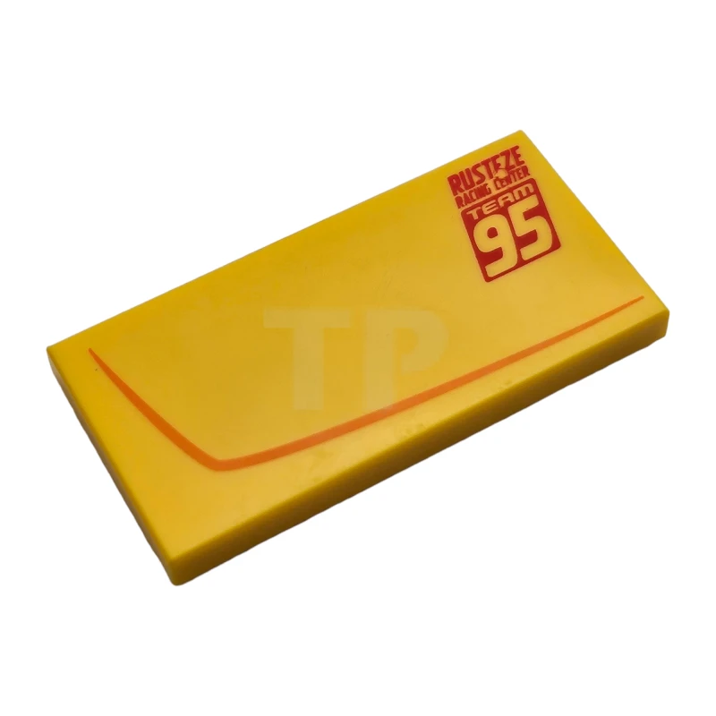 LEGO&reg; 6184935 - 87079pb0423R - Fliese 2 x 4 mit 'RUSTEZE RACING CENTER TEAM 95' Muster - Rechte Seite