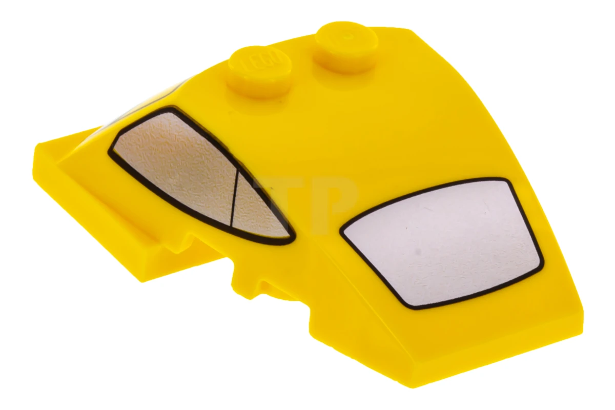 LEGO&reg; 6185202 - 18052pb002 - Wedge 5 x 4 x 1 1/3 with 2 x 4 Base with Windows and Brown Eyes on White Background Pattern