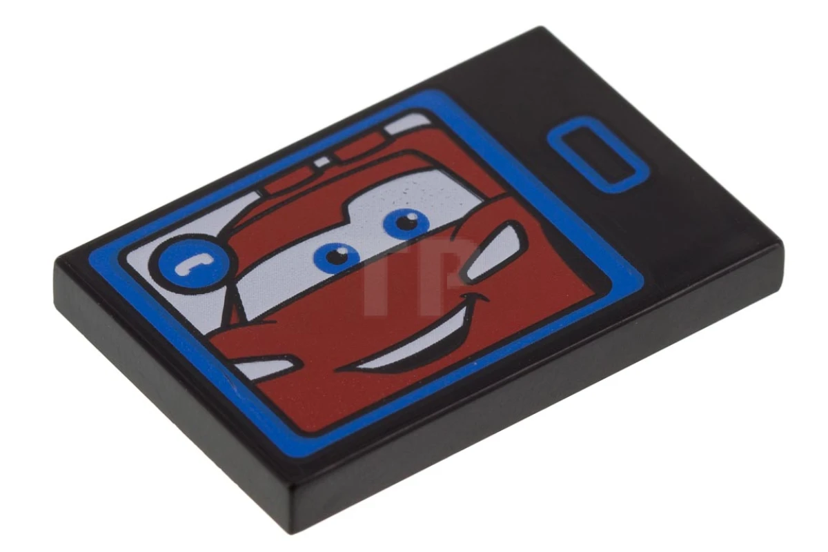 LEGO&reg; 6187686 - 26603pb004 - Carreau 2 x 3 avec motif d'appel téléphonique vidéo Lightning McQueen.