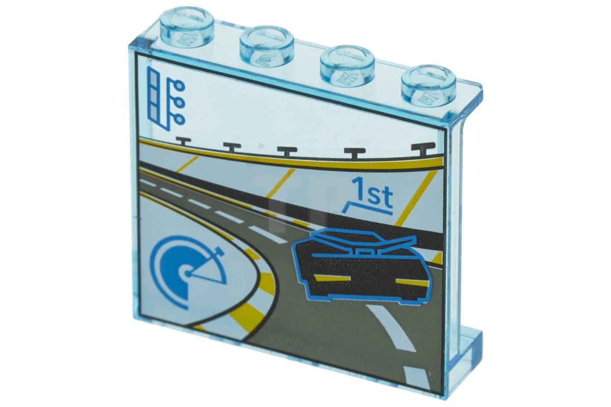 LEGO&reg; 60581pb082 - 6245427 - Panel 1 x 4 x 3 with Side Supports and Racecar on Track Pattern