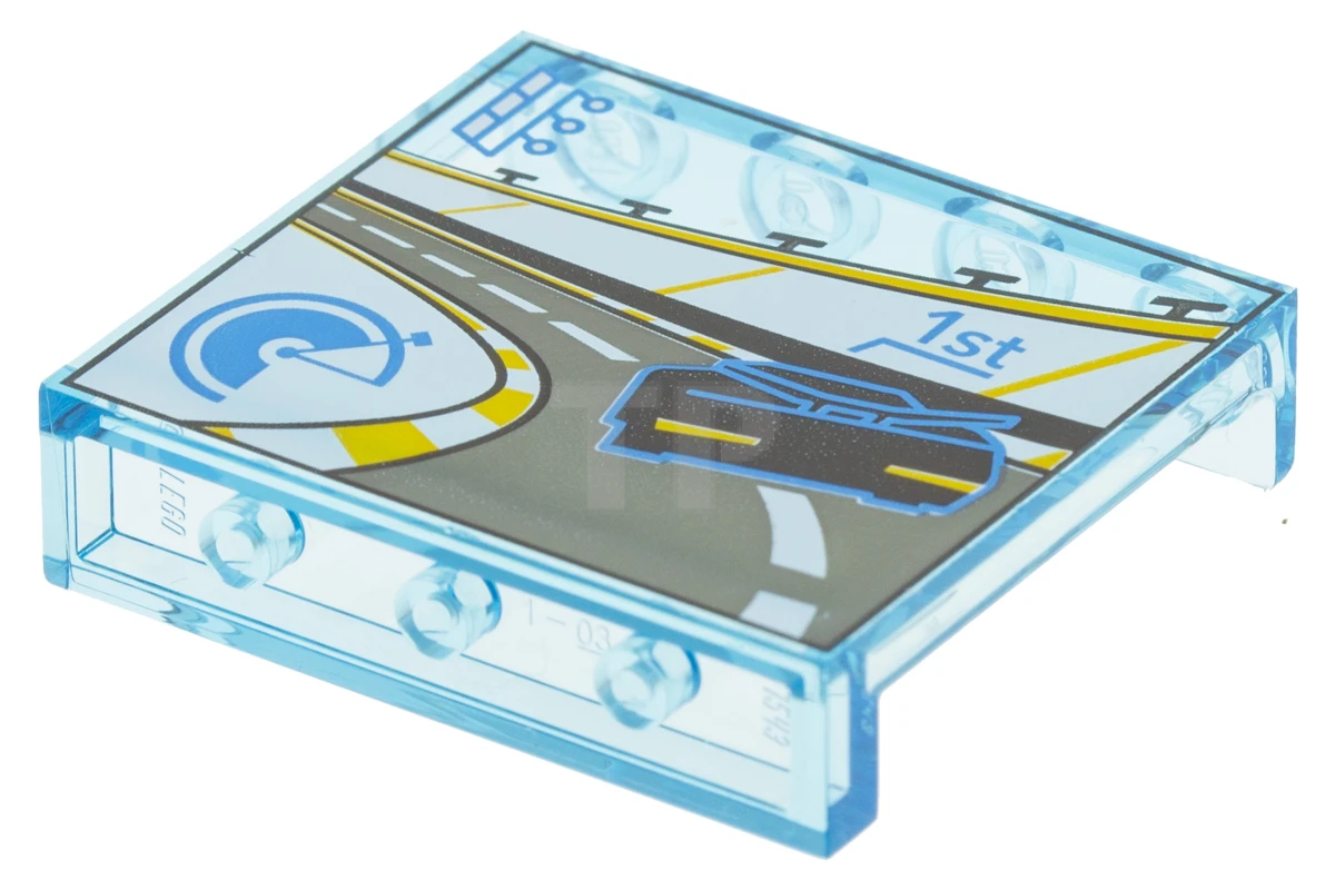 LEGO&reg; 60581pb082 - 6245427 - Panel 1 x 4 x 3 with Side Supports and Racecar on Track Pattern