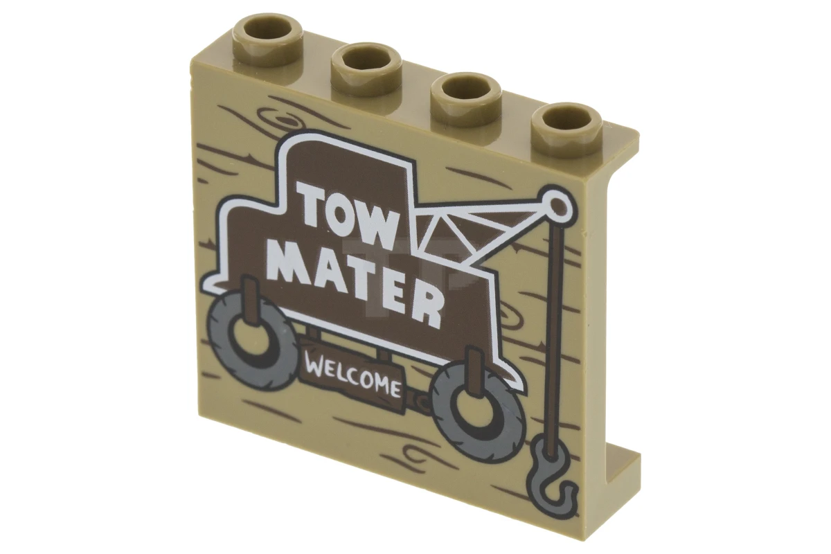 LEGO&reg; 6188173 - 60581pb083 - Panel 1 x 4 x 3 with Side Supports and Tow Truck Pattern