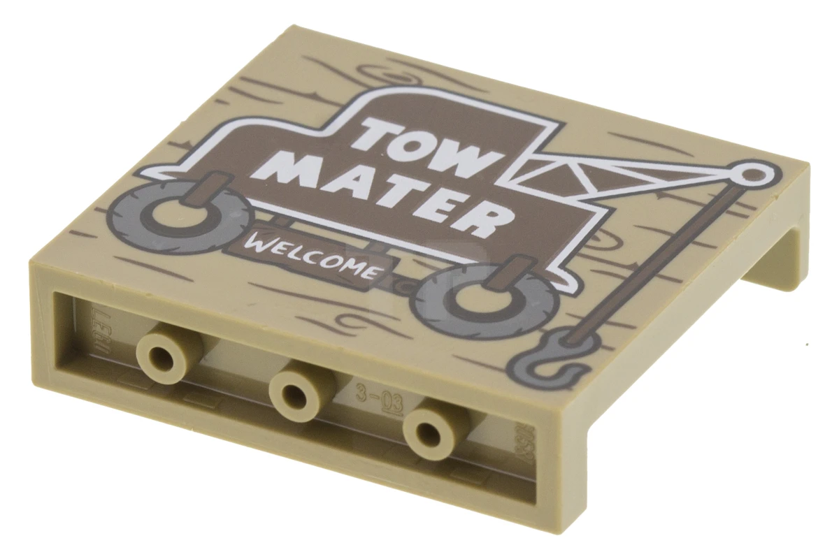 LEGO&reg; 6188173 - 60581pb083 - Panel 1 x 4 x 3 with Side Supports and Tow Truck Pattern