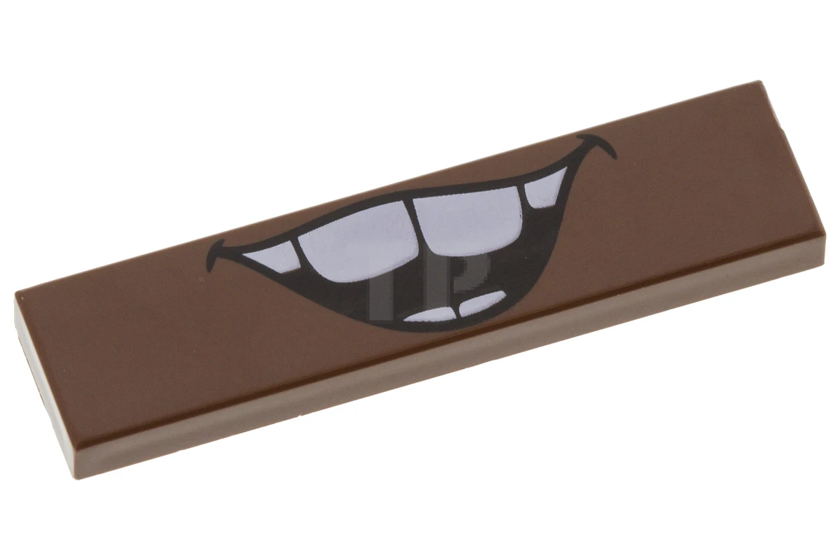 LEGO&reg; 6188168 - 2431pb478 - Baldosa 1 x 4 con Boca Abierta Risa con Dientes Patrón
