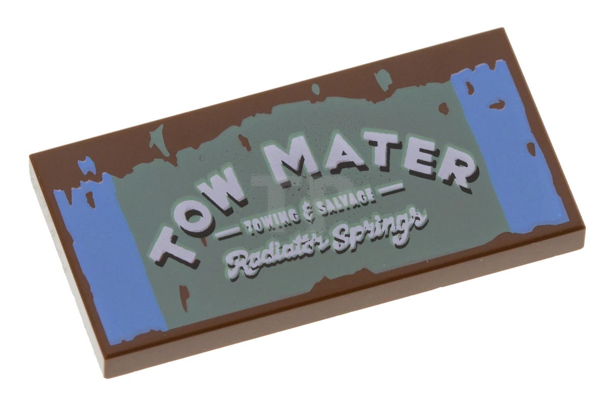 LEGO&reg; 6188159 - 87079pb0426 - Tile 2 x 4 with 'TOW MATER Radiator Springs' Pattern