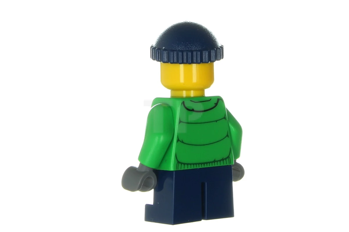 LEGO&reg; hol065 Fermeture éclair de la veste d'hiver, jambes bleu foncé, bonnet de tricot bleu foncé, taches de rousseur (10249)