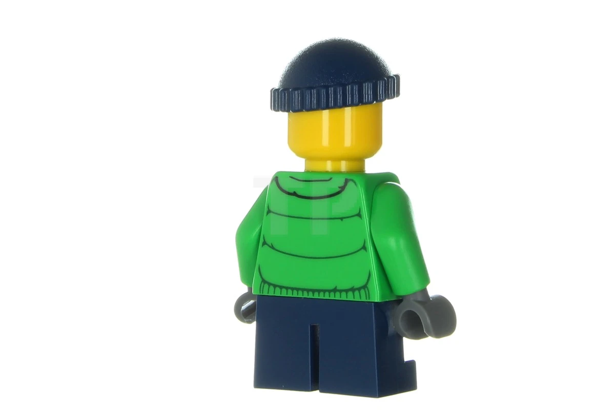 LEGO&reg; hol065 Fermeture éclair de la veste d'hiver, jambes bleu foncé, bonnet de tricot bleu foncé, taches de rousseur (10249)