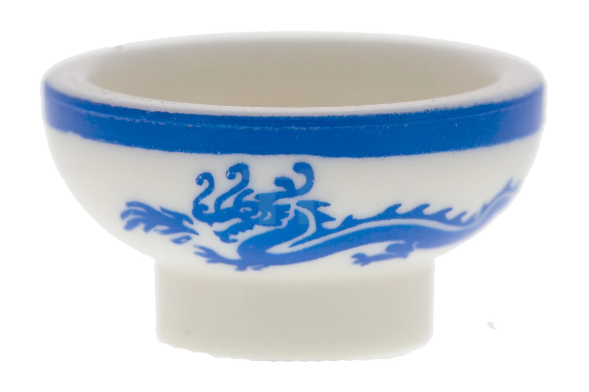 LEGO&reg; 34172pb02 - 6198980 - Minifig, Utensil Bowl Asian with Blue Rim and Dragon Pattern