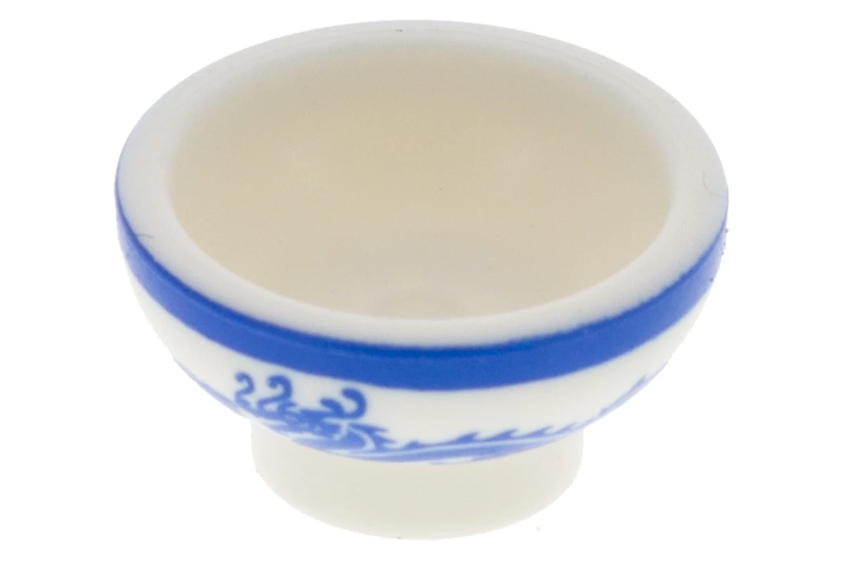 LEGO&reg; 34172pb02 - 6198980 - Minifig, Utensil Bowl Asian with Blue Rim and Dragon Pattern
