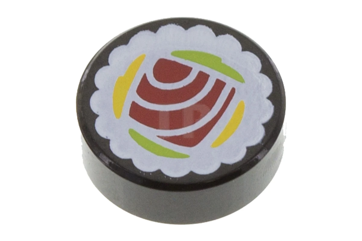 LEGO&reg; 6196842 - 98138pb077 - Fliese 1 x 1 Rund mit Sushi-Muster