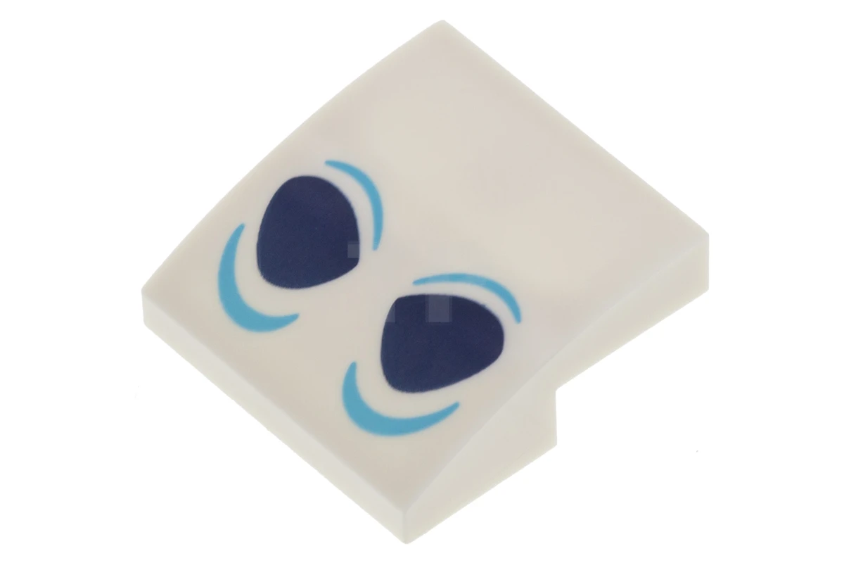 LEGO&reg; 6295307 - 15068pb118 - Slope 2 x 2 x 2/3 Curved with Eyes Pattern (Marshmallow)