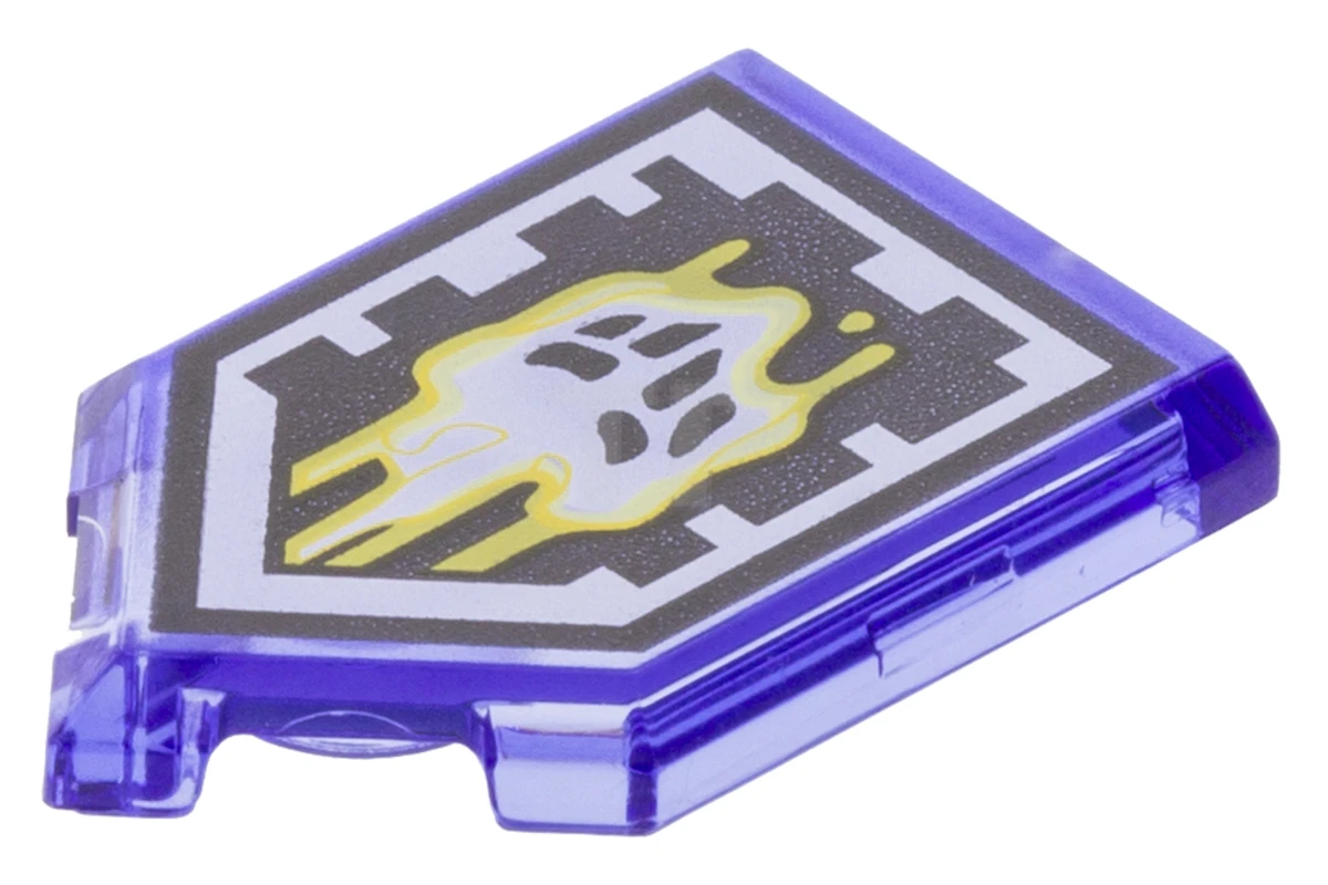 LEGO&reg; 6245469 - 22385pb115 - Tile 2 x 3 Pentagonal with Nexo Power Shield Pattern - Malicious Melting