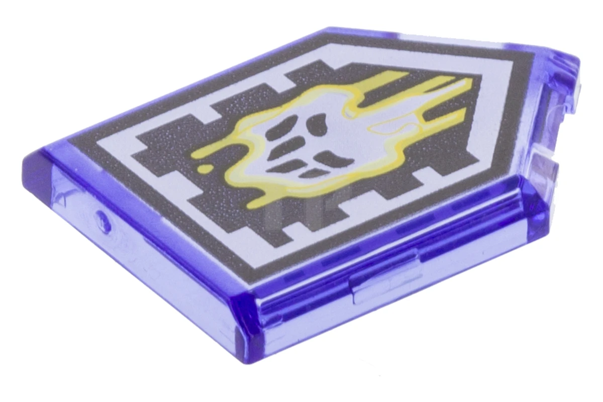 LEGO&reg; 6245469 - 22385pb115 - Tile 2 x 3 Pentagonal with Nexo Power Shield Pattern - Malicious Melting