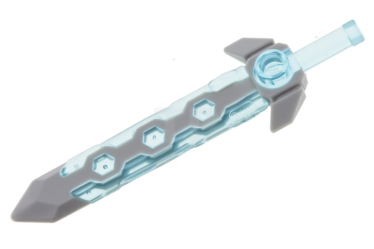 LEGO&reg; 6190039 - 24108pb02 - Minifig, Weapon Sword, Long with Light Bluish Gray Tip and Angular Crossguard