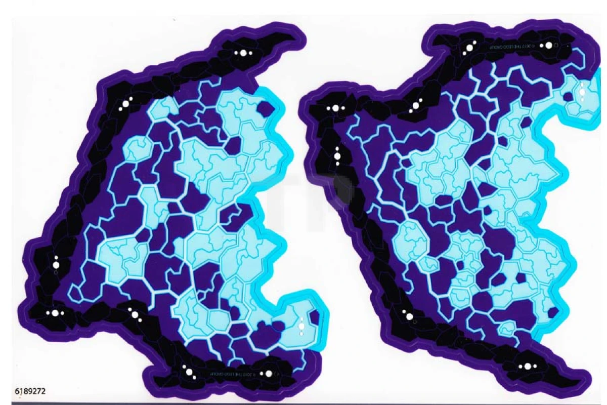 LEGO&reg;  - 70356pls01 - Plastic Wings with Black Rock Limbs and Dark Purple/Light Blue Electrified Membranes Pattern, Sheet of 2 (Colossus)