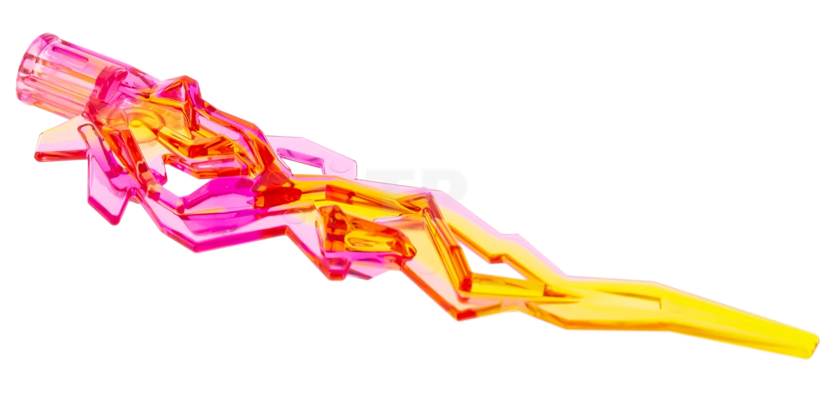 LEGO&reg; 11302pb01 - 6187581 - Hero Factory Weapon Accessory - Flame/Lightning Bolt with Axle Hole with Marbled Trans-Yellow Pattern