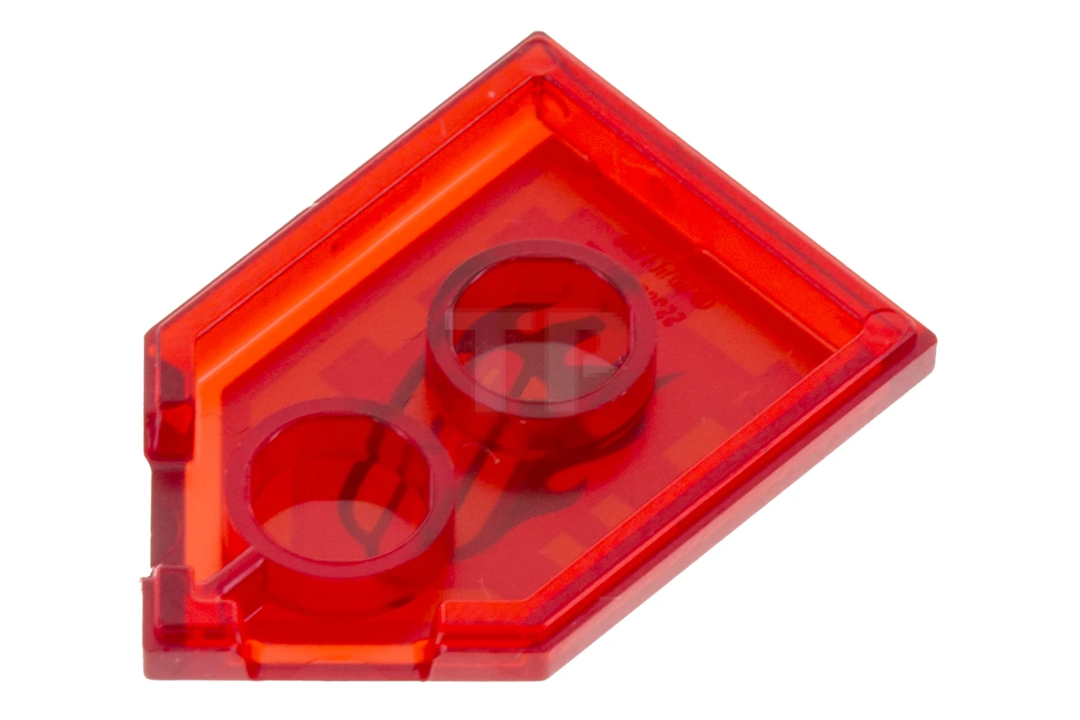 LEGO&reg; 6190261 - 22385pb118 - Tile 2 x 3 Pentagonal with Nexo Power Shield Pattern - Burnt Hot Dog