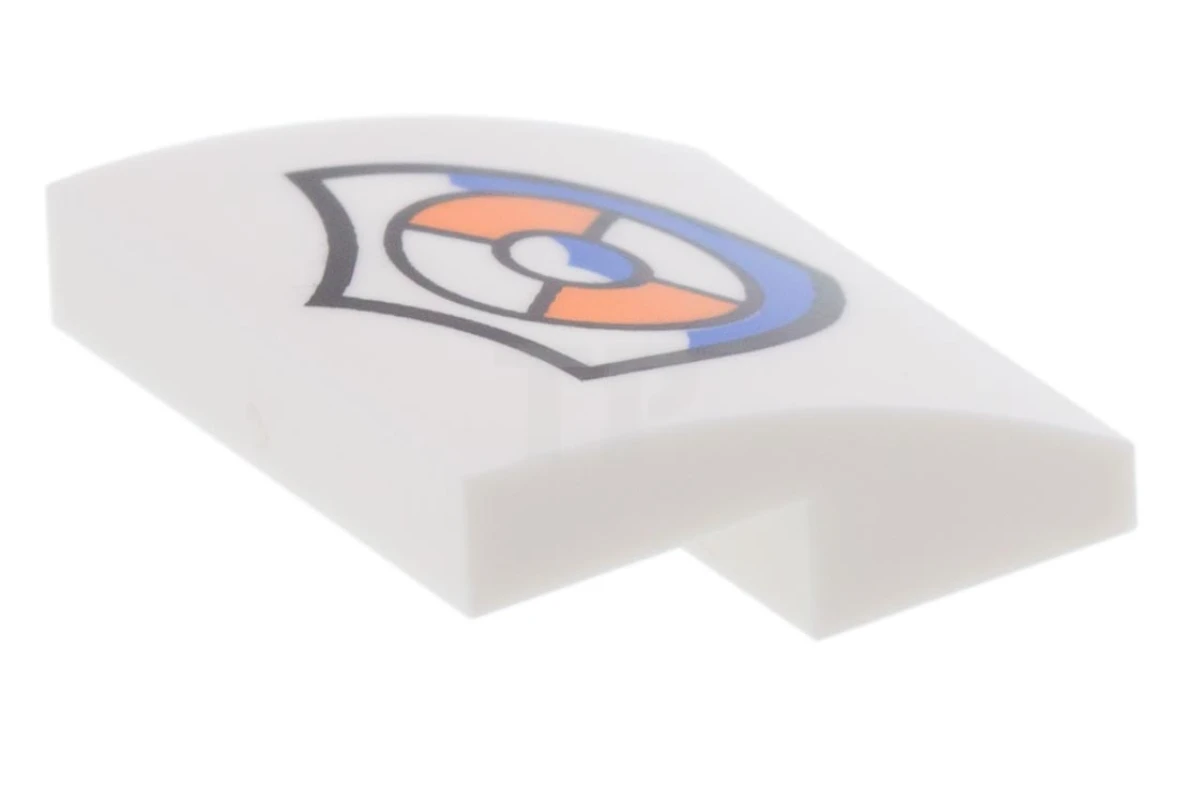 LEGO&reg; 6183758 - 15068pb122 - Slope 2 x 2 x 2/3 Curved with Coast Guard Logo Pattern