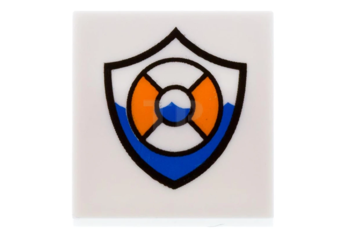 LEGO&reg; 6183758 - 15068pb122 - Slope 2 x 2 x 2/3 Curved with Coast Guard Logo Pattern