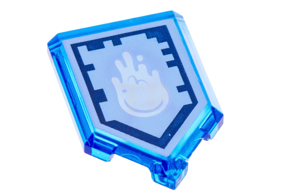 LEGO&reg; 6190269 - 22385pb119 - Tile 2 x 3 Pentagonal with Nexo Power Shield Pattern - Yeti Sneeze