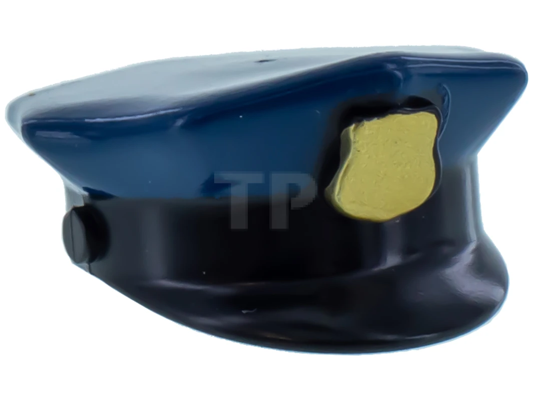 LEGO&reg; 6015698 - 11259pb01 - Minifig, Headgear Hat, Police with Dark Blue Top and Gold Badge (molded and printed) Pattern