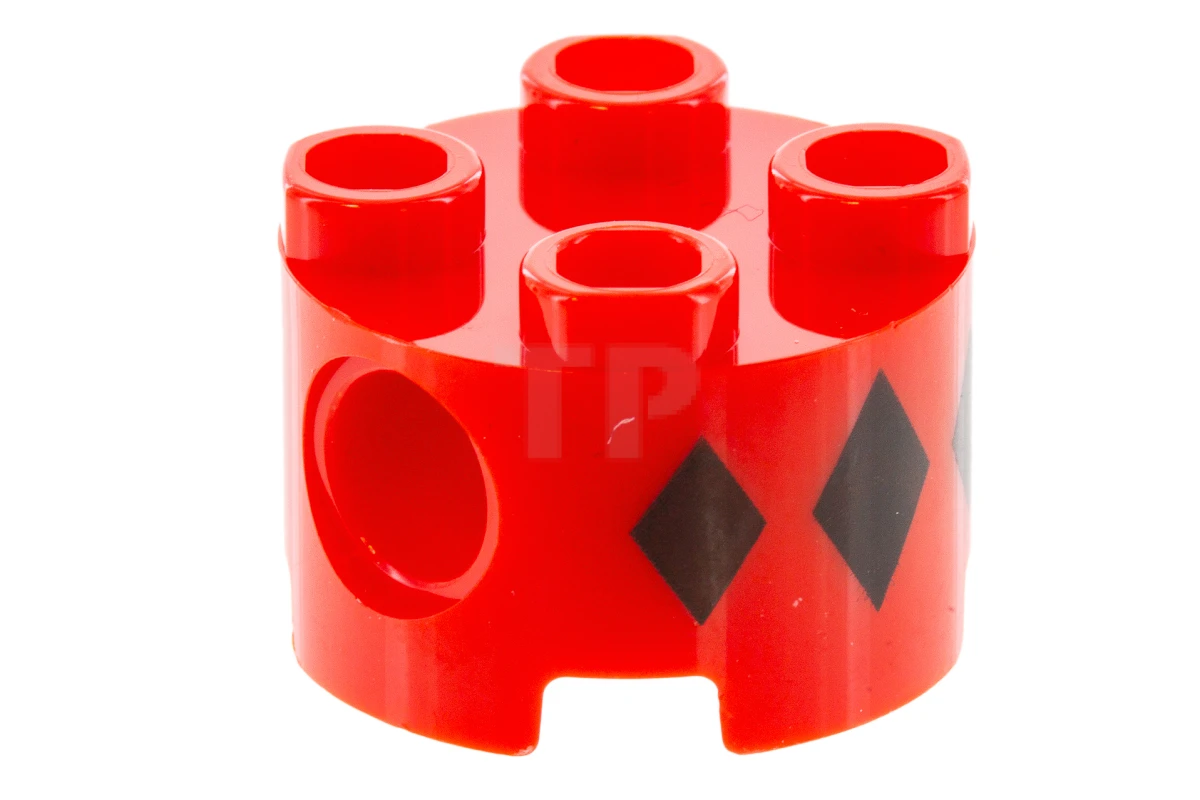 LEGO&reg; 6187719 - 17485pb002 - Brick 2 x 2 Round with Pin Holes and Diamonds Pattern