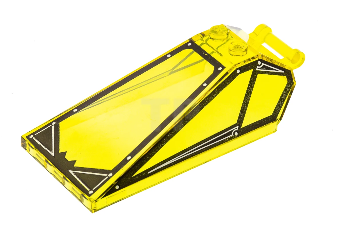 LEGO&reg; 21849pb03 - 6188992 - Windscreen 8 x 4 x 2 with 2 Studs and Handle with Black Cockpit Window Frames with Lines and Rivets Pattern