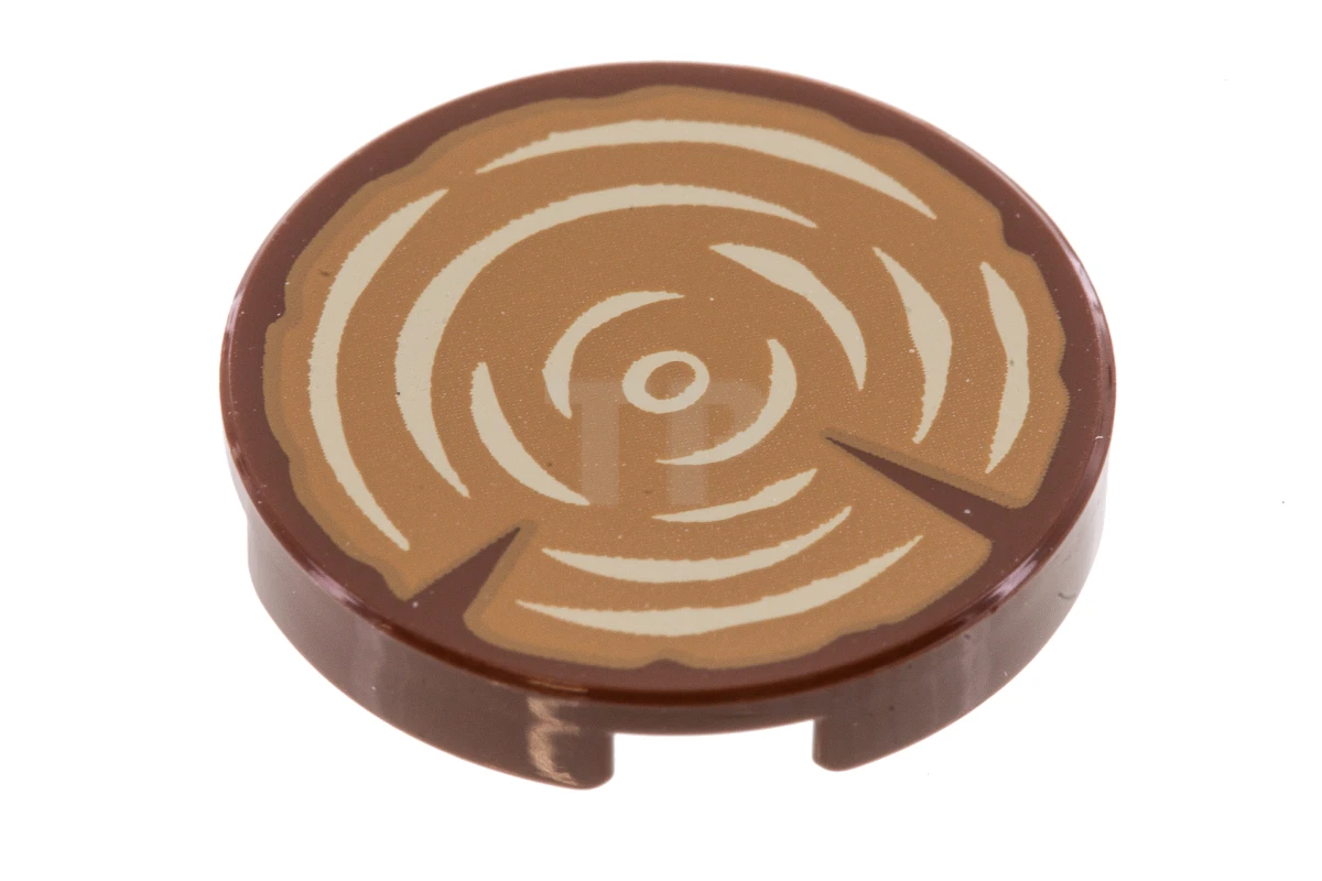 LEGO&reg; 6182435 - 14769pb196 - Piastrelle 2 x 2 rotonde con O inferiore e motivo a tronco d'albero