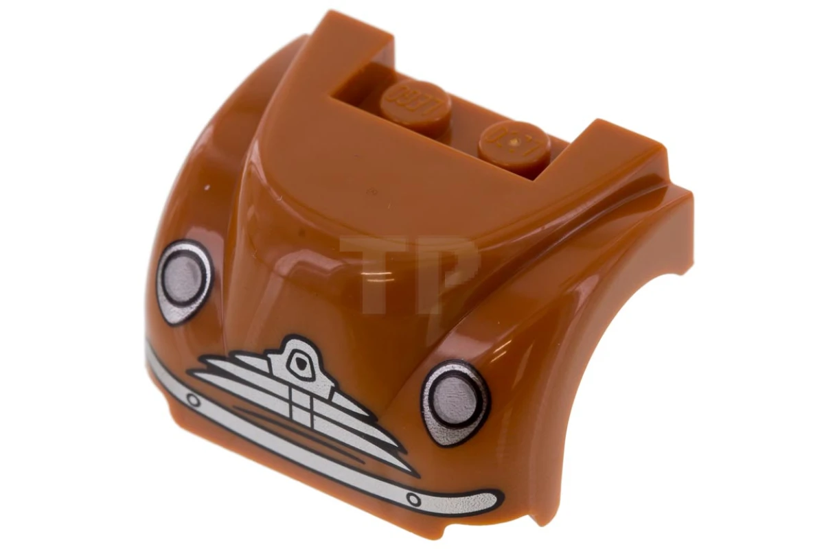 LEGO&reg; 6190288 - 30839pb003 - Engine Cover 3 x 4 x 2 with Face Pattern (Smokey)