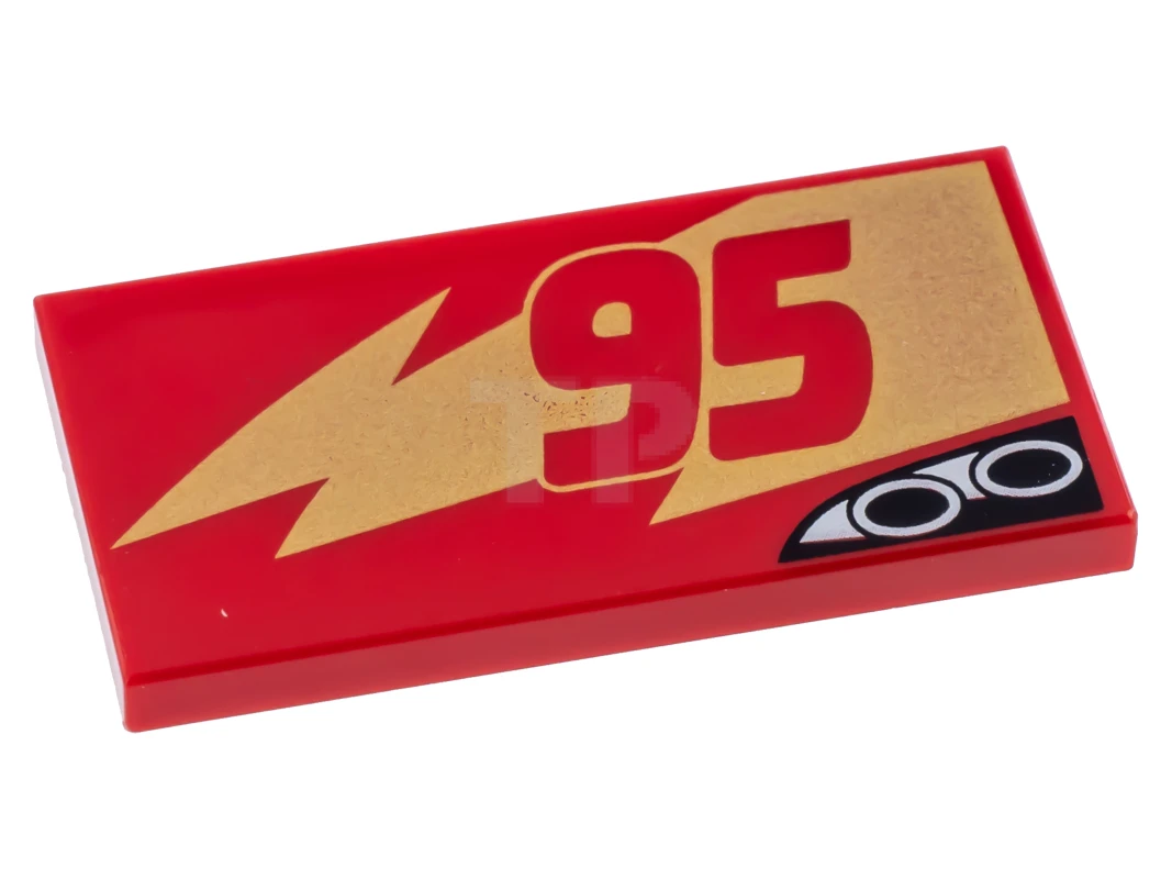 LEGO&reg; 6189224 - 87079pb0435L - Tile 2 x 4 with Lightning, '95' and Exhaust Pipes Pattern - Left Side